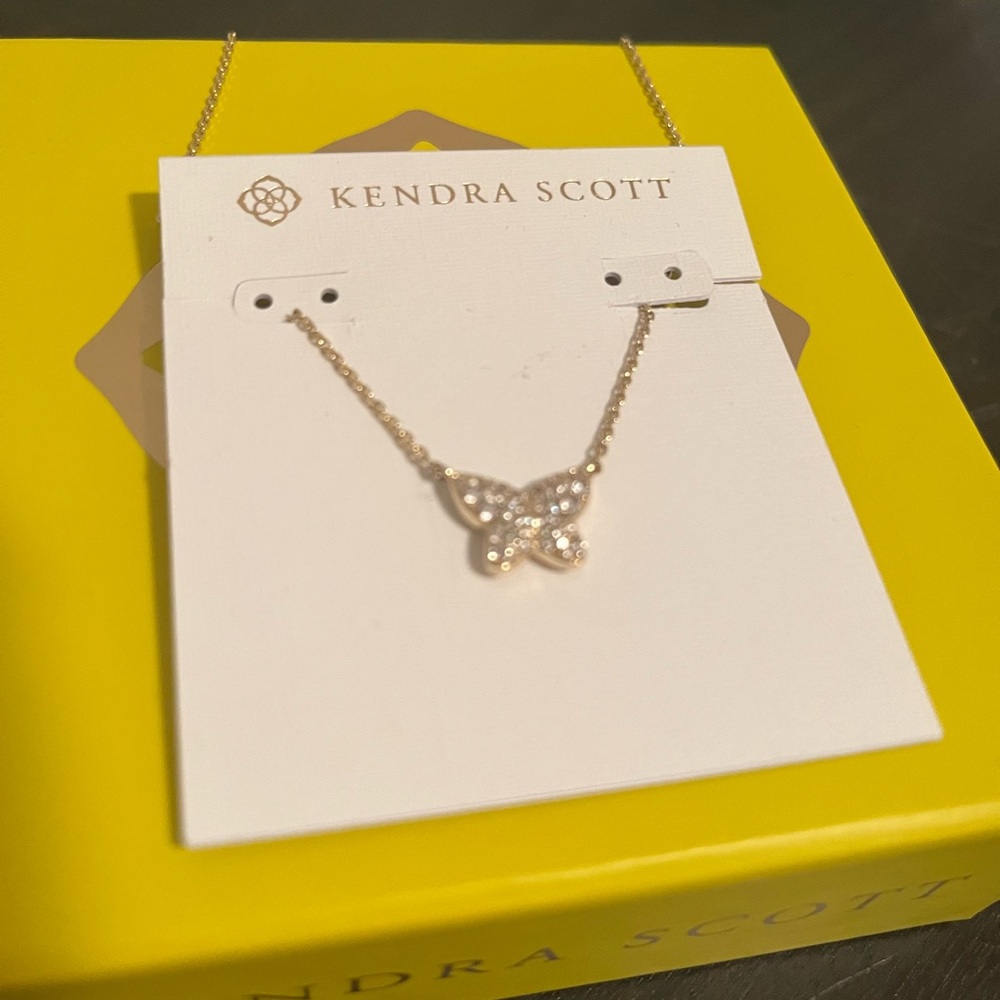 Kendra Scott Gold Lillia Crystal Butterfly Necklace